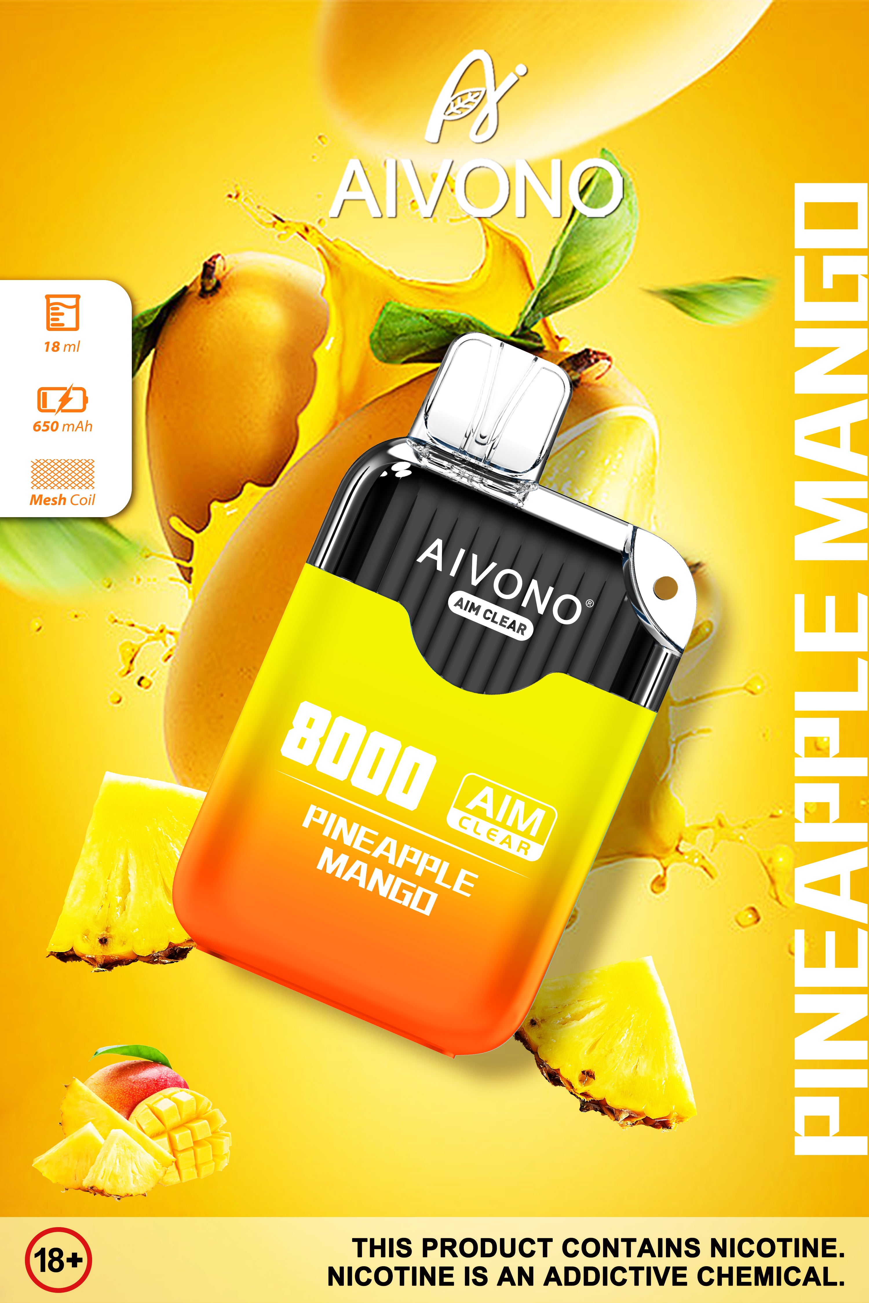 Aim Clear Pineapple Mango 8000 Puffs