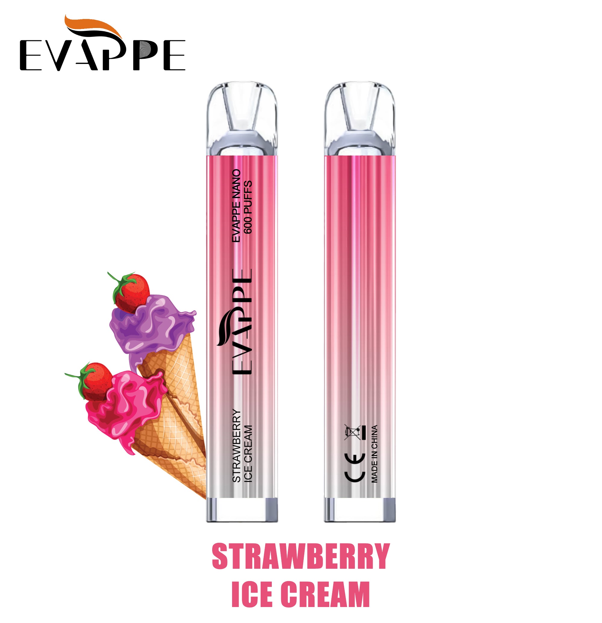 Evappe Nano Strawberry ice Cream 600